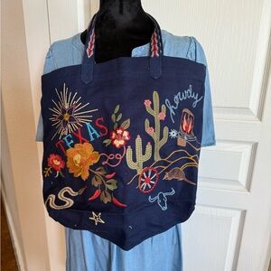 Johnny Was Navy Texas Everyday Tote